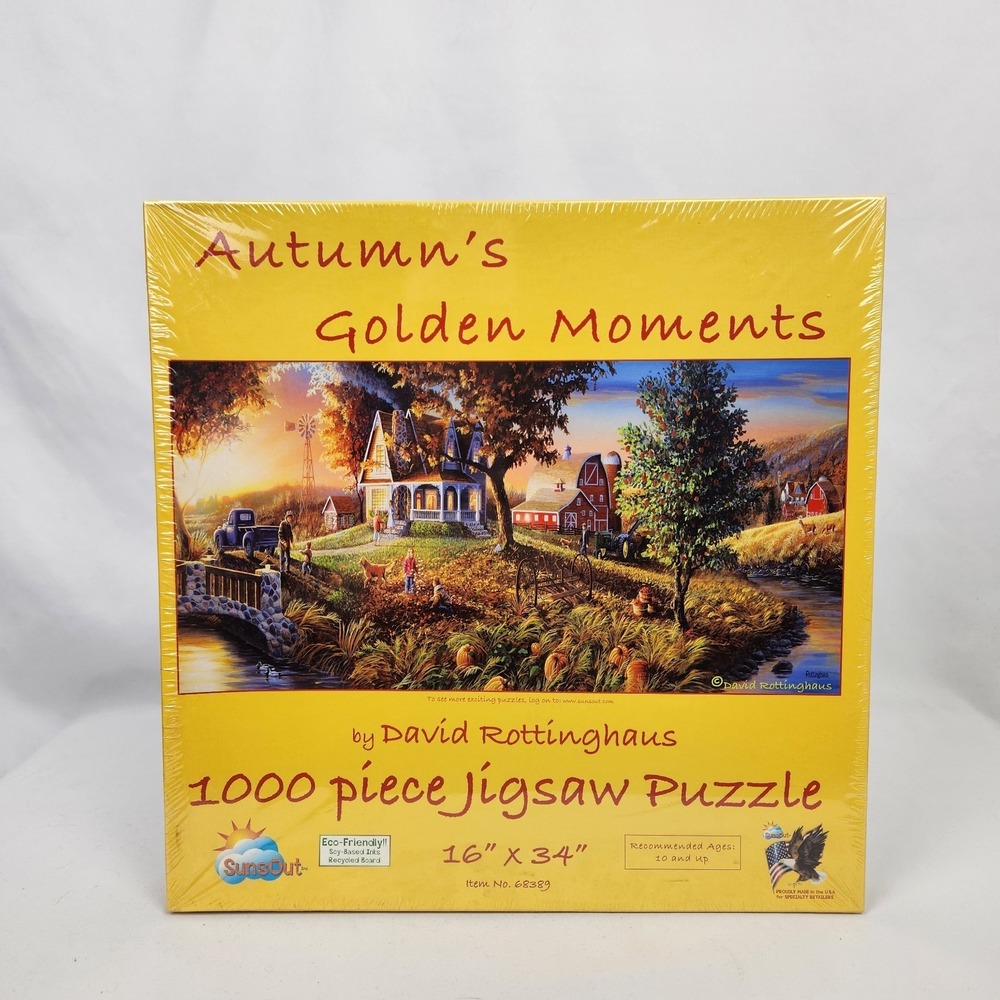 SunsOut "Autumn's Golden Moments" David‎ Rottinghaus 1000 pc puzzle Country Life